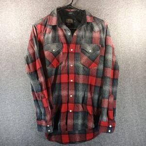 VTG Pendleton Canyon Flannel Shirt Men S Red High Grade Western Pearl Snap Wool